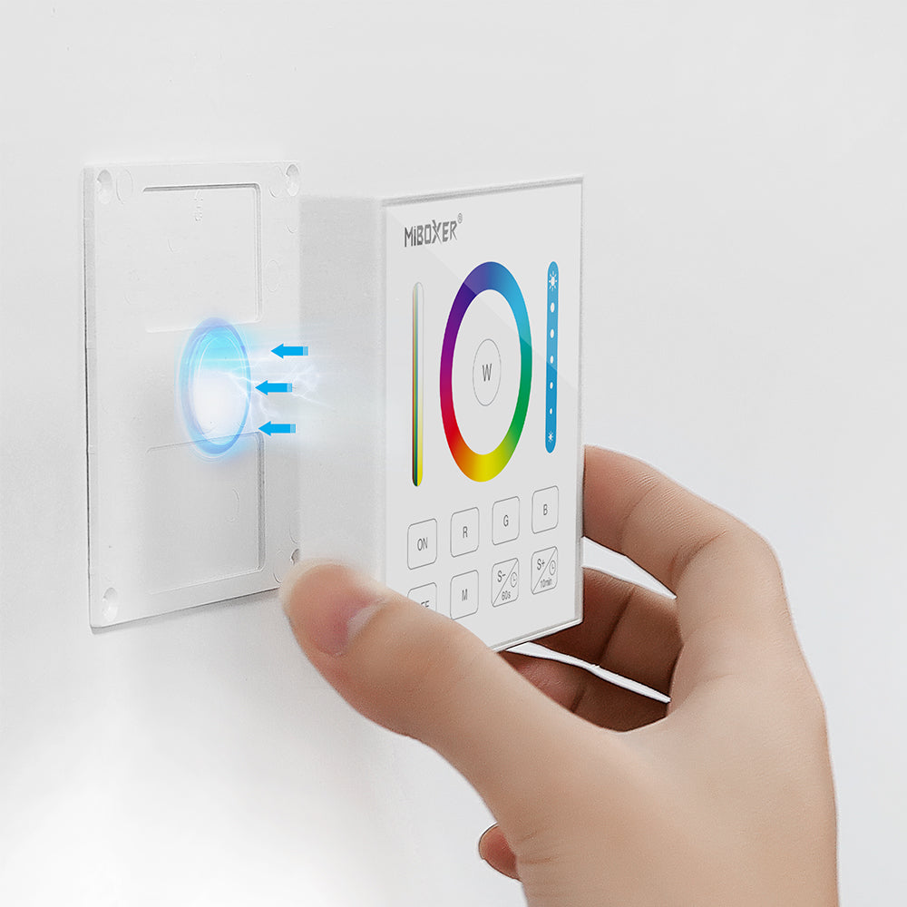 CONTROL REMOTO PARED B0-B 1 ZONA RGB+CCT RF 2.4GHz ACABADO CRITAL NEGRO
