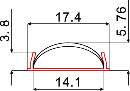 PERFIL DE ALUMINIO 2M SUPERFICIE FLEXIBLE PARA TIRAS LED + DIFUSOR