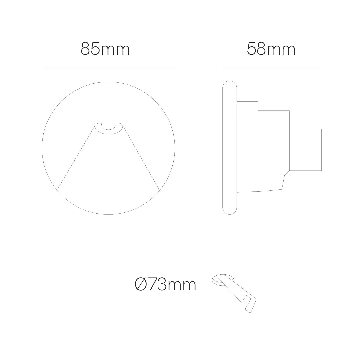 BALIZA LED PUN BLANCO NEGRO 3W 38º SWITCH 2700K/3200K/4000K