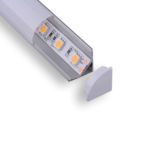 PERFIL DE ALUMINIO 2M SUPERFICIE ESQUINA 16x16mm PARA TIRAS LED + DIFUSOR