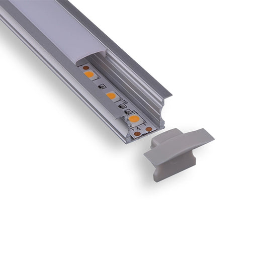 PERFIL DE ALUMINIO 2M ENCASTRAR 14,5x17,3mm PARA TIRAS LED + DIFUSOR