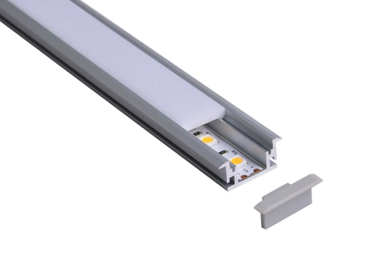 PERFIL DE ALUMINIO 2M ENCASTRAR EN SUELO RESISTENTE AL AGUA 11x21,4mm PARA TIRAS LED + DIFUSOR